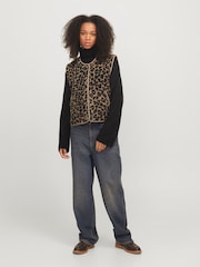 JJXX Leopard Animal Print Teddy Vest - Bild 2 von 7