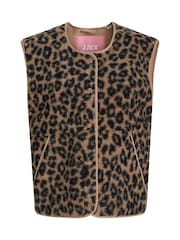 JJXX Leopard Animal Print Teddy Vest - Bild 4 von 7