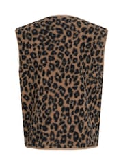 JJXX Leopard Animal Print Teddy Vest - Bild 5 von 7