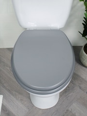 Showerdrape Grey Oxford Wooden Toilet Seat - Image 1 of 4