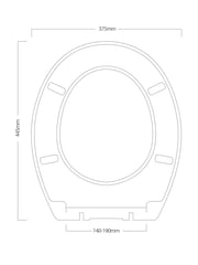 Showerdrape Grey Oxford Wooden Toilet Seat - Image 4 of 4