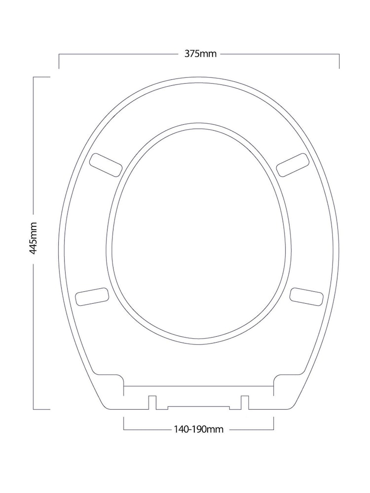 Showerdrape Grey Oxford Wooden Toilet Seat - Image 4 of 4
