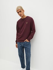 Lyle & Scott Burgundy Red Crew Neck Sweatshirt - Image 2 of 5