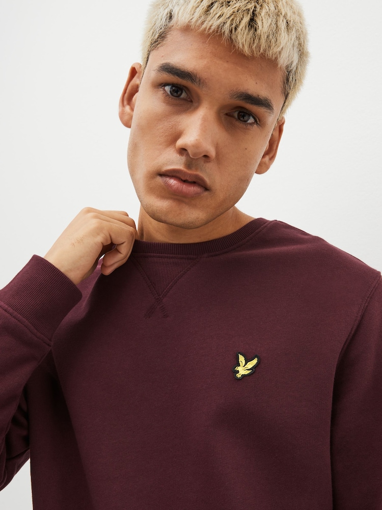 Lyle & Scott Burgundy Red Crew Neck Sweatshirt - Image 4 of 5