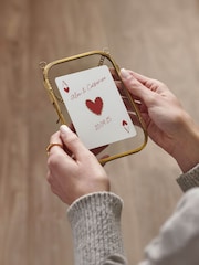 Personalised Hand Stitched Ace Of Hearts Playing Card Framed Print - Image 1 of 4