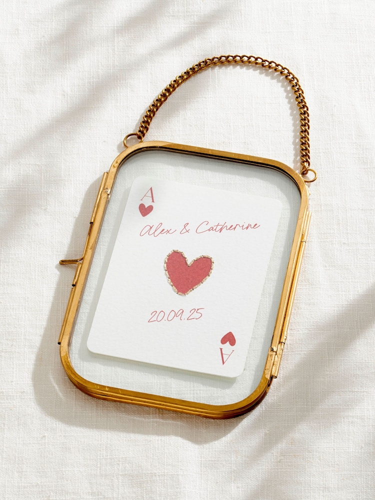 Personalised Hand Stitched Ace Of Hearts Playing Card Framed Print - Image 4 of 4 Personalised Hand Stitched Ace Of Hearts Playing Card Framed Print - Image 4 of 4