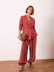 Mint Velvet Red Linen Tailored Blazer - Image 6 of 8