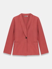 Mint Velvet Red Linen Tailored Blazer - Image 7 of 8