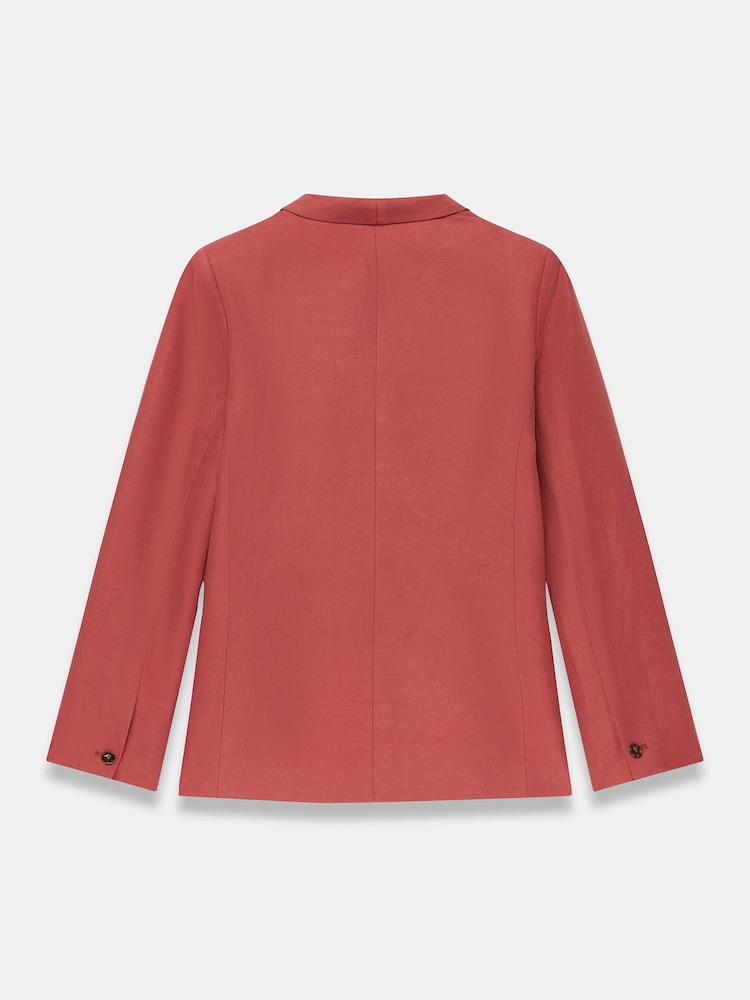 Mint Velvet Red Linen Tailored Blazer - Image 8 of 8 Mint Velvet Red Linen Tailored Blazer - Image 8 of 8