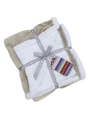 Riva Home Natural Luxury Supersoft Deep Pile Sherpa Fleece Throw - Image 2 of 3