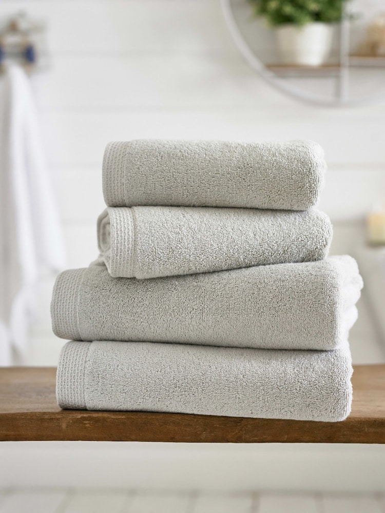 The Lyndon Company Silver Egyptian Cotton Plush Spa Towel - Image 1 of 3 The Lyndon Company Silver Egyptian Cotton Plush Spa Towel - Image 1 of 3