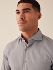 Neutral Brown Single Cuff Cotton Twill Shirt - Image 1 of 9