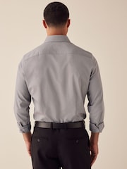 Neutral Brown Single Cuff Cotton Twill Shirt - Image 3 of 9