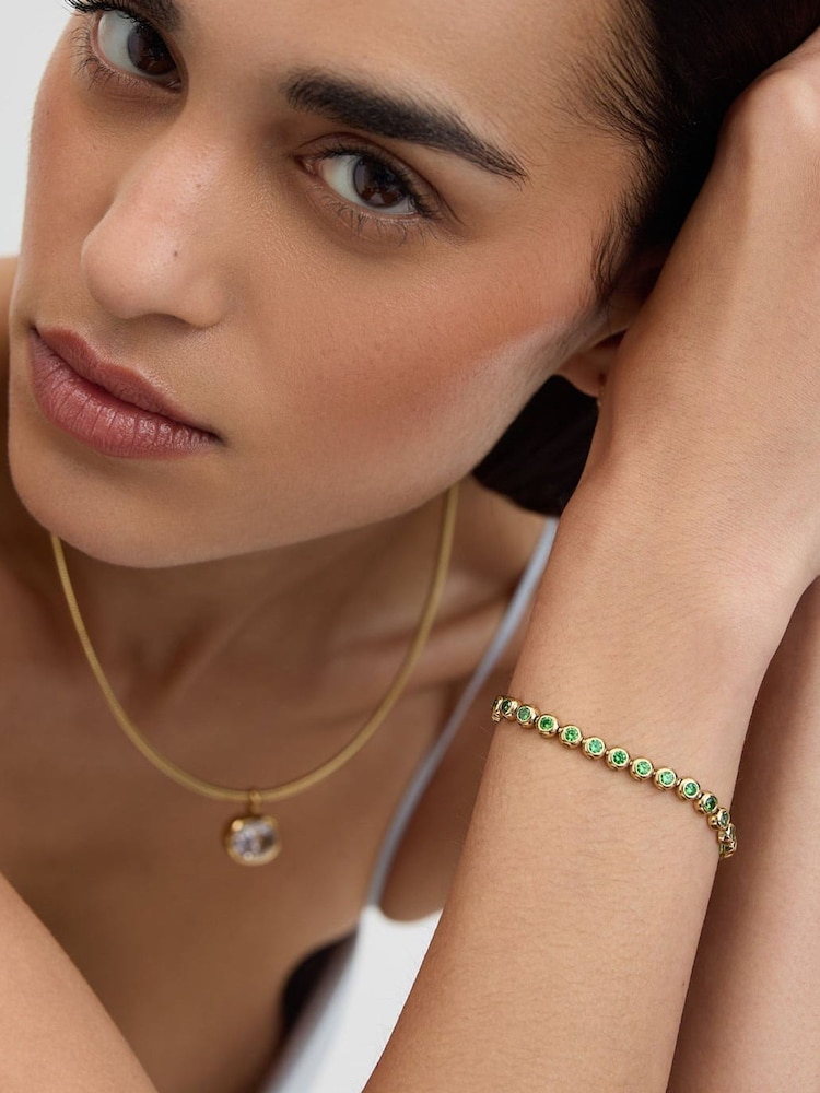 D.Louise klassisk tennisarmband med bezel - Bild 2 av 4