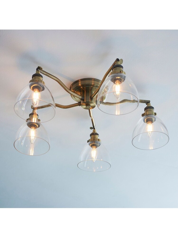 Gallery Home Antique Brass Pierre 5 Bulb Ceiling Light - Image 2 of 3