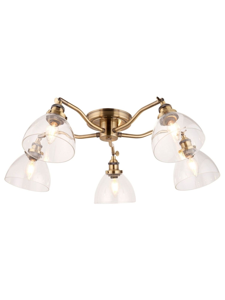 Gallery Home Antique Brass Pierre 5 Bulb Ceiling Light - Image 3 of 3