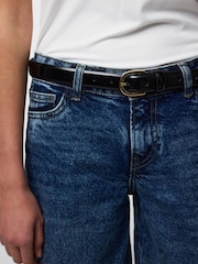 PIECES Black Leather Belt - Image 1 of 3