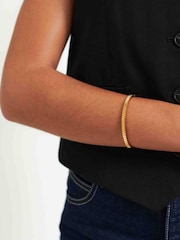 D.Louise Gold Tone Mini Pleat Bangle - Image 4 of 6