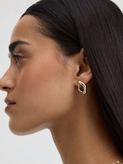 D.Louise Gold Tone Tigers Eye Abstract Earrings - Image 1 of 4