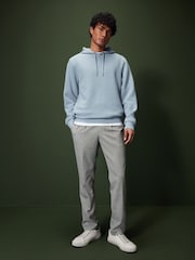 Pale Blue Hooded Textured Overhead Hoodie - Image 2 of 8