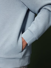 Pale Blue Hooded Textured Overhead Hoodie - Image 5 of 8