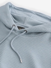 Pale Blue Hooded Textured Overhead Hoodie - Image 7 of 8