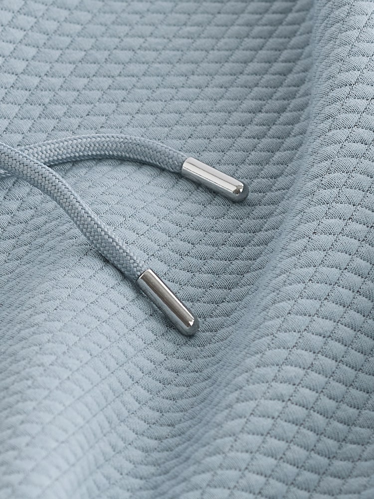 Pale Blue Hooded Textured Overhead Hoodie - Image 8 of 8