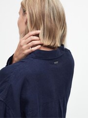 Barbour® Navy Hampton Relaxed Fit Linen Shirt - Image 5 of 9