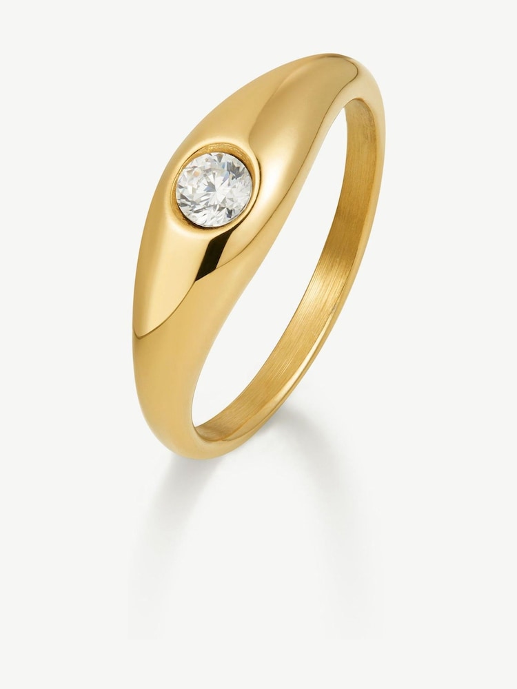 D.Louise Gold Tone Tapered Solitaire Ring - Image 5 of 5 D.Louise Gold Tone Tapered Solitaire Ring - Image 5 of 5