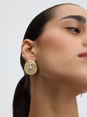 D.Louise Gold Tone Statement Oval Bezel Earrings - Image 1 of 4