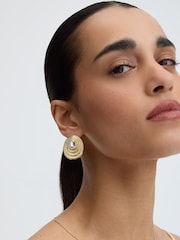 D.Louise Gold Tone Statement Oval Bezel Earrings - Image 2 of 4