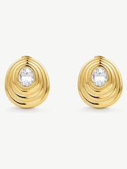 D.Louise Gold Tone Statement Oval Bezel Earrings - Image 3 of 4