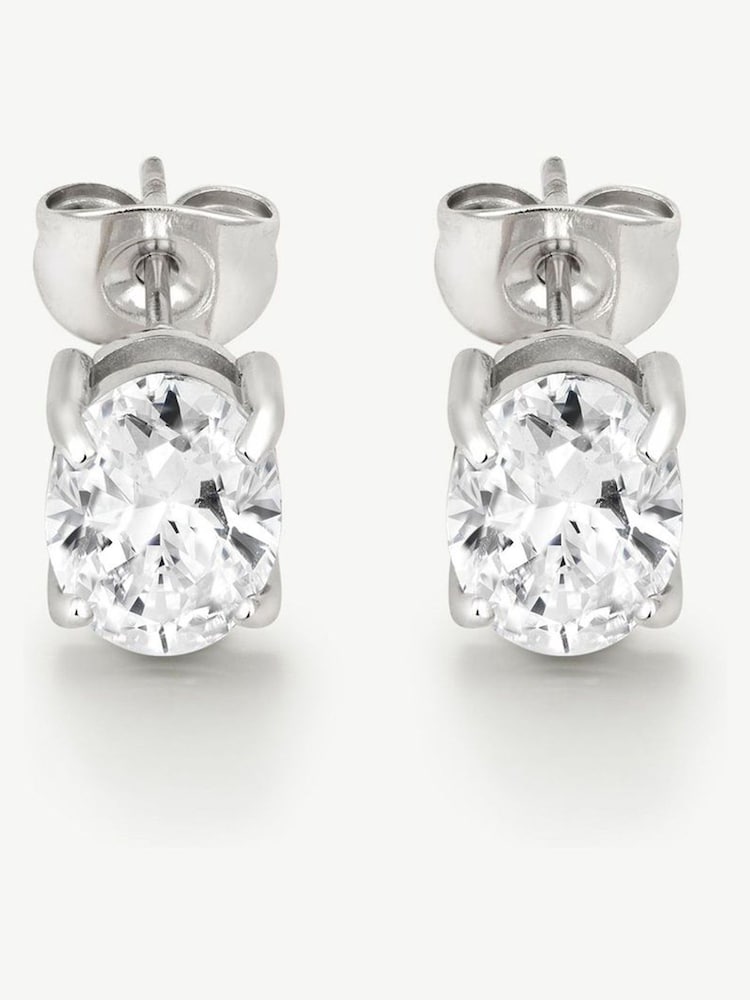D.Louise Classic Oval Solitaire 1.25 ct Earrings - Imaginea 2 din 2