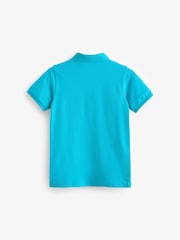 Blue Turquoise Short Sleeve Polo Shirt (3-16yrs) - Image 2 of 3