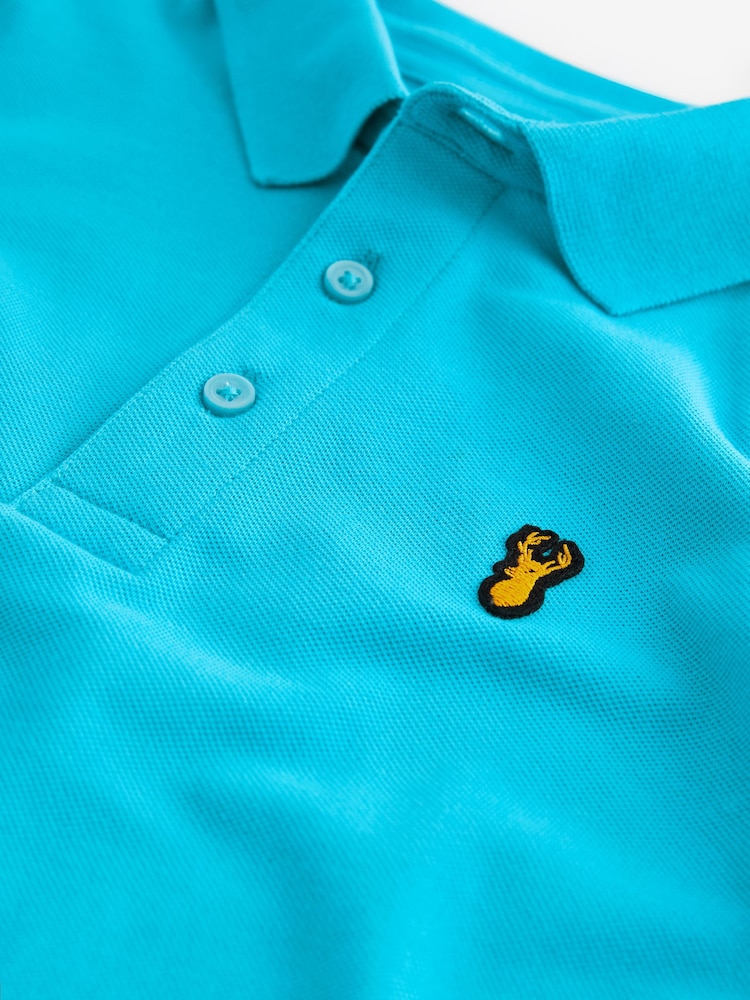 Blue Turquoise Short Sleeve Polo Shirt (3-16yrs) - Image 3 of 3