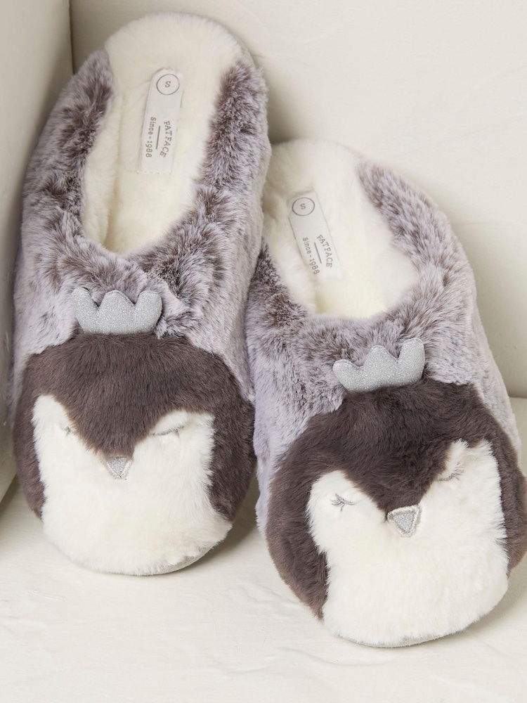 FatFace Grey Penelope Penquin Queen Slippers - Image 2 of 3