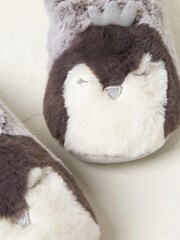 FatFace Grey Penelope Penquin Queen Slippers - Image 3 of 3