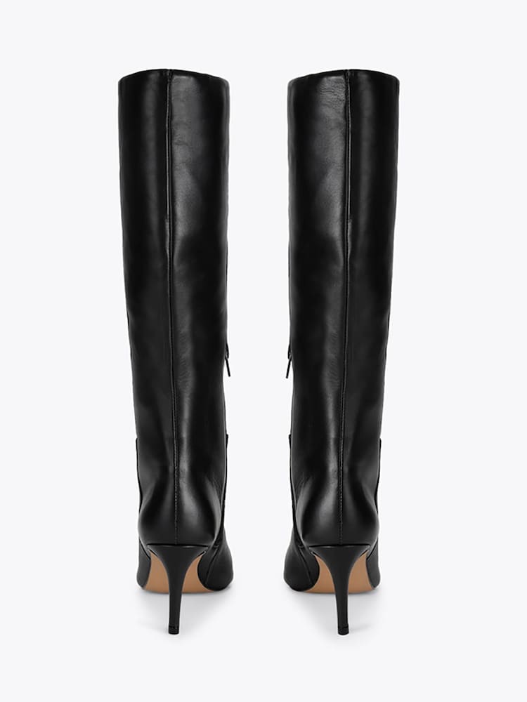 KG Kurt Geiger Black Strict Croc Leather Knee Boots - Image 3 of 3 KG Kurt Geiger Black Strict Croc Leather Knee Boots - Image 3 of 3