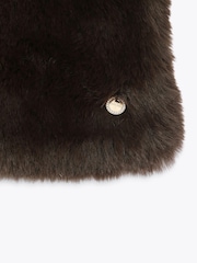 Carvela Chocolate Brown Fur Scarf - Image 4 of 4