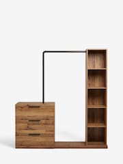 Dark Bronx Oak Effect Chest of Drawers with Hanging Rail and Shelving - Image 3 of 6