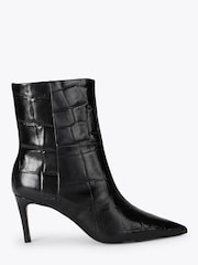KG Kurt Geiger Black Strict Leather Ankle Boots - Image 1 of 4