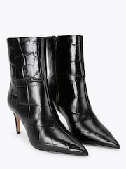 KG Kurt Geiger Black Strict Leather Ankle Boots - Image 2 of 4
