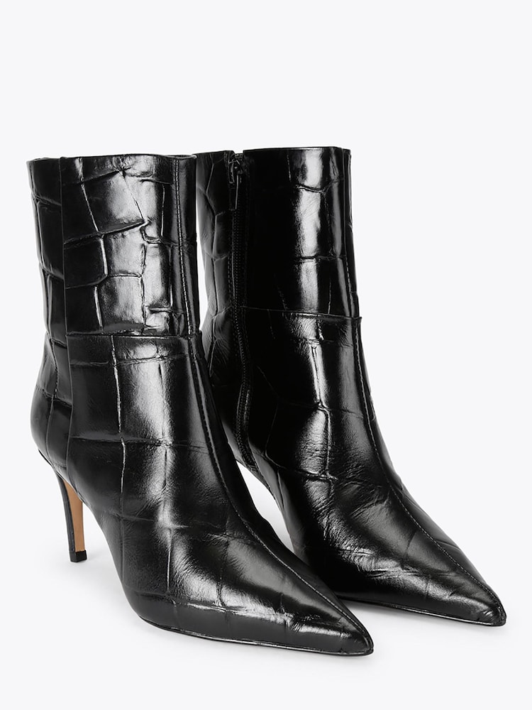 KG Kurt Geiger Black Strict Leather Ankle Boots - Image 2 of 4 KG Kurt Geiger Black Strict Leather Ankle Boots - Image 2 of 4