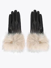 Carvela Cream Fur Gloves - Image 1 of 3