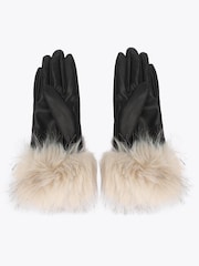 Carvela Cream Fur Gloves - Image 2 of 3