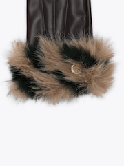 Carvela Brown Fur Gloves - Image 3 of 3