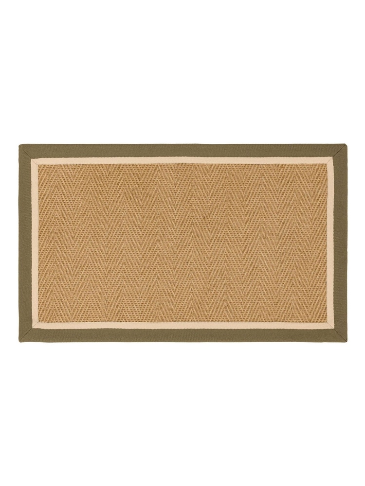 Asiatic Rugs Khaki Cream Bordo Herringbone Doormat - Image 2 of 4