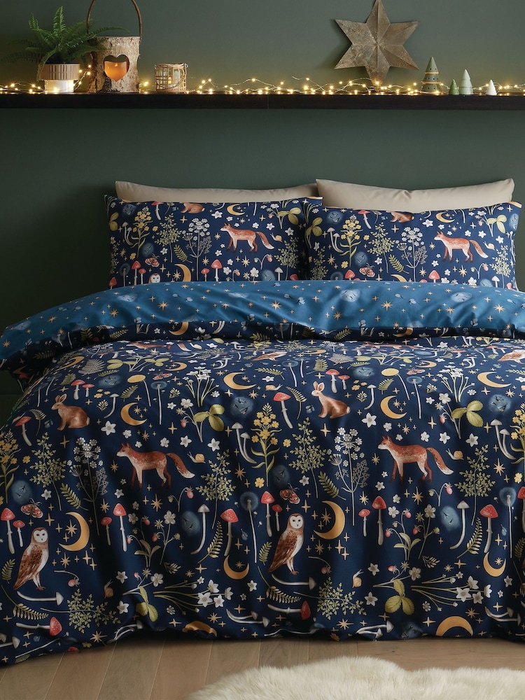 Catherine Lansfield – Set aus Bett- und Kissenbezug mit Tiermotiven „Enchanted Twilight“ - Bild 1 von 4 Catherine Lansfield – Set aus Bett- und Kissenbezug mit Tiermotiven „Enchanted Twilight“ - Bild 1 von 4