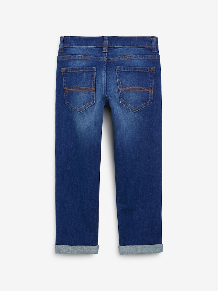 Blue Tapered Loose Fit Cotton Rich Stretch Jeans (3-17yrs) - Image 2 of 3