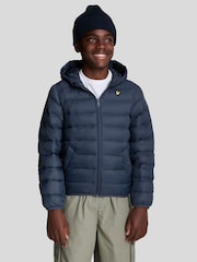 Lyle & Scott Navy Blue Boys Padded Hooded Jacket - Image 1 of 6